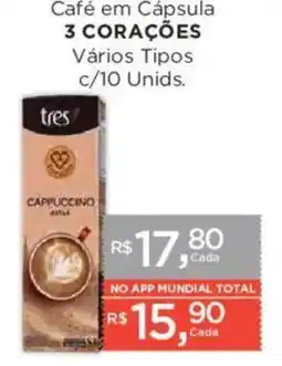 Supermercados Mundial Café em Cápsula 3 Corações Vários Tipos oferta
