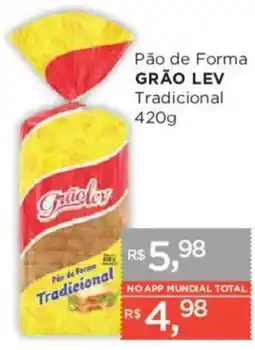 Supermercados Mundial Pão de Forma Grão Lev Tradicional oferta