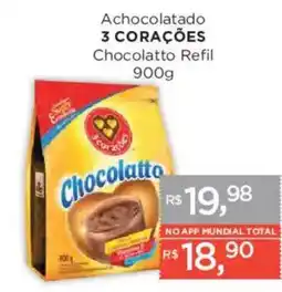 Supermercados Mundial Achocolatado 3 corações oferta