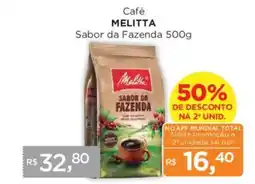 Supermercados Mundial Café melitta sabor da fazenda oferta
