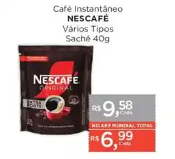 Supermercados Mundial Café instantâneo nescafé vários tipos sachê oferta