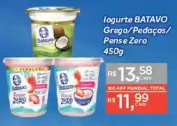 Supermercados Mundial Iogurte batavo grego/pedaços/pense zero oferta