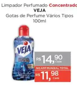 Supermercados Mundial Limpador Perfumado Concentrado Veja Gotas de Perfume Vários Tipos oferta
