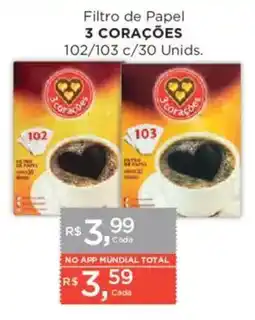 Supermercados Mundial Filtro de Papel 3 Corações oferta