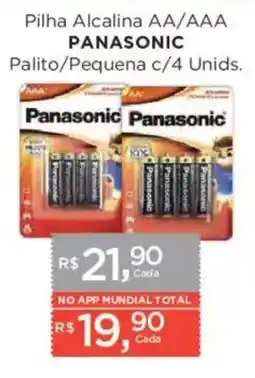 Supermercados Mundial Pilha Alcalina AA/AAA PANASONIC Palito/Pequena oferta