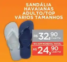 Supermercados Mundial Sandália havaianas adulto/top vários tamanhos oferta