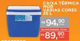 Supermercados Mundial Caixa térmica mor várias cores oferta