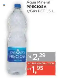Supermercados Mundial Água Mineral Preciosa s/Gás PET oferta