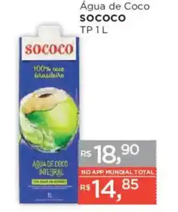 Supermercados Mundial Água de Coco Sococo oferta