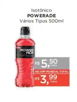 Supermercados Mundial Isotônico powerade vários tipos oferta