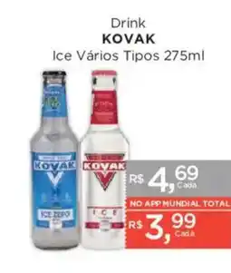 Supermercados Mundial Drink kovak ice vários tipos oferta