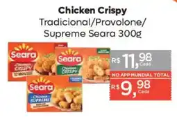 Supermercados Mundial Chicken Crispy Tradicional/Provolone/Supreme Seara oferta