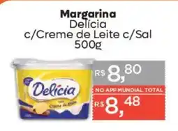 Supermercados Mundial Margarina Delicia c/creme de leite c/sal oferta
