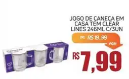 Economart Atacadista Jogo de caneca em casa tem clear lines oferta