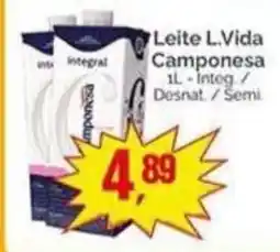 Supermercados Rena Leite L.Vida Camponesa oferta
