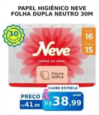 Papel higiênico neve folha dupla neutro 30m