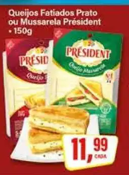Rede Supermarket Queijos Fatiados Prato ou Mussarela Président oferta