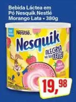 Rede Supermarket Bebida Láctea em Pó Nesquik Nestlé Morango Lata - 380g oferta