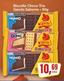 Rede Supermarket Biscoito Choco Trio Garoto Sabores - 90g oferta