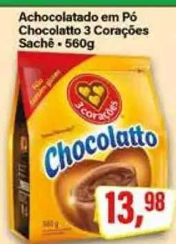 Rede Supermarket Achocolatado em Pó Chocolatto 3 Corações Sachê - 560g oferta