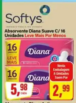 Rede Supermarket Absorvente Diana Suave C/ 16 Unidades oferta