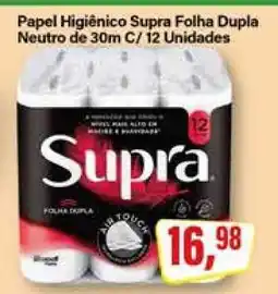 Rede Supermarket Papel Higiênico Supra Folha Dupla Neutro de 30m C/ 12 Unidades oferta