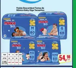 Rede Supermarket Fralda Descartável Turma da Mônica Baby Giga Tamanhos oferta