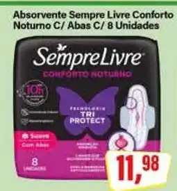 Rede Supermarket Absorvente Sempre Livre Conforto Noturno C/ Abas C/ 8 Unidades oferta