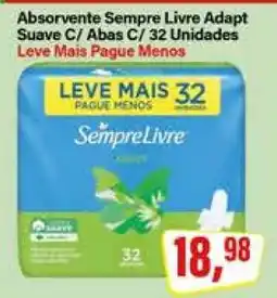 Rede Supermarket Absorvente Sempre Livre Adapt Suave C/ Abas C/ 32 Unidades oferta