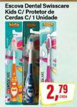 Rede Supermarket Escova Dental Swisscare Kids C/ Protetor de Cerdas C/ 1 Unidade oferta