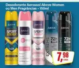 Rede Supermarket Desodorante Aerossol Above Women ou Men Fragrâncias oferta