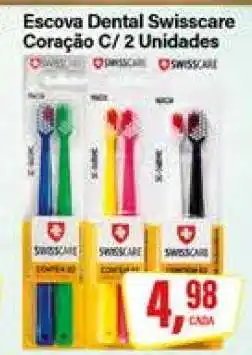Rede Supermarket Escova Dental Swisscare Coração C/ 2 Unidades oferta