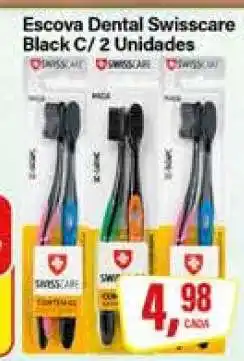 Rede Supermarket Escova Dental Swisscare Black C/ 2 Unidades oferta