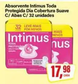 Rede Supermarket Absorvente Intimus Toda Protegida Dia Cobertura Suave C/ Abas C/ 32 unidades oferta