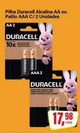 Rede Supermarket Pilha Duracell Alcalina AA ou Palito AAA C/ 2 Unidades oferta