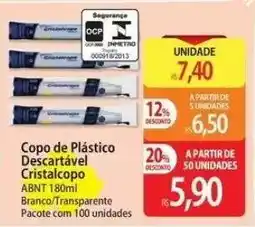 Atacadão Copo de Plástico Descartável Cristalcopo oferta