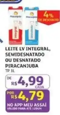 Leite LV Integral, Semidesnatado ou Desnatado Piracanjuba
