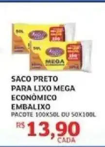 Assaí Atacadista Saco Preto para Lixo Mega Econômico Embalixo oferta