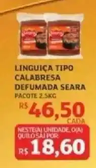Assaí Atacadista Linguiça Tipo Calabresa Defumada Seara oferta