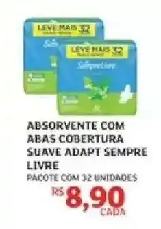 Assaí Atacadista ABSORVENTE COM ABAS COBERTURA SUAVE ADAPT SEMPRE LIVRE oferta