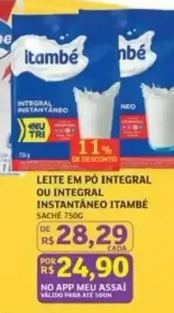 Assaí Atacadista Leite em Pó Integral ou Integral Instantâneo Itambé oferta