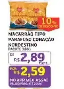 Assaí Atacadista MACARRÃO TIPO PARAFUSO CORAÇÃO NORDESTINO oferta