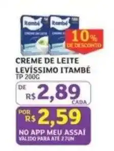 Assaí Atacadista CREME DE LEITE LEVÍSSIMO ITAMBÉ TP 200G oferta