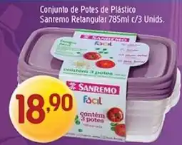 Supermercados Guanabara Conjunto de Potes de Plástico Sanremo Retangular oferta