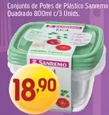 Supermercados Guanabara Conjunto de Potes de Plástico Sanremo Quadrado oferta
