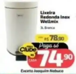 Supermercado Jacomar Lixeira Redonda Inox Wellmix 3l Branca oferta