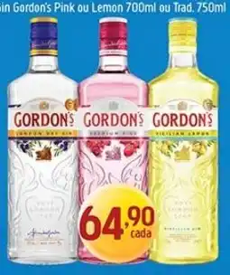Supermercados Guanabara Gin Gordon's Pink ou Lemon 700ml ou Trad. 750ml oferta