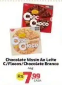 Supermercado Jacomar Chocolate nissin ao leite c/flocos/chocolate branco oferta