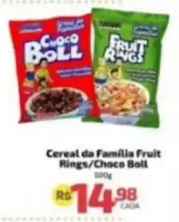Supermercado Jacomar Cereal da família fruit rings/choco boll oferta