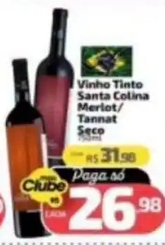 Supermercado Jacomar Vinho Tinto Santa Colina Merlot/ Tannat Seco oferta